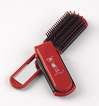 LOVE GOLF HAIRBRUSH WITH MIRROR